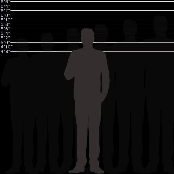 Image showing human height of 168 centimeters with sizes label and comparison