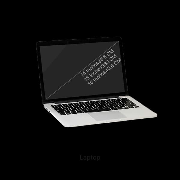 Image showing common items of 35 centimeters with sizes labeled.